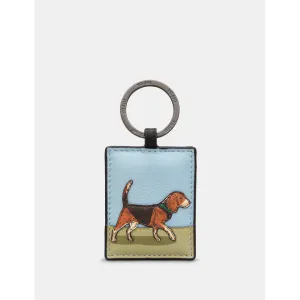 Yoshi Dog Walk Beagle Leather Keyring