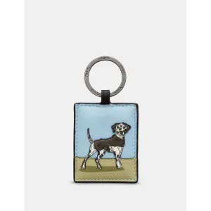 Yoshi Dog Walk Dalmation Leather Keyring